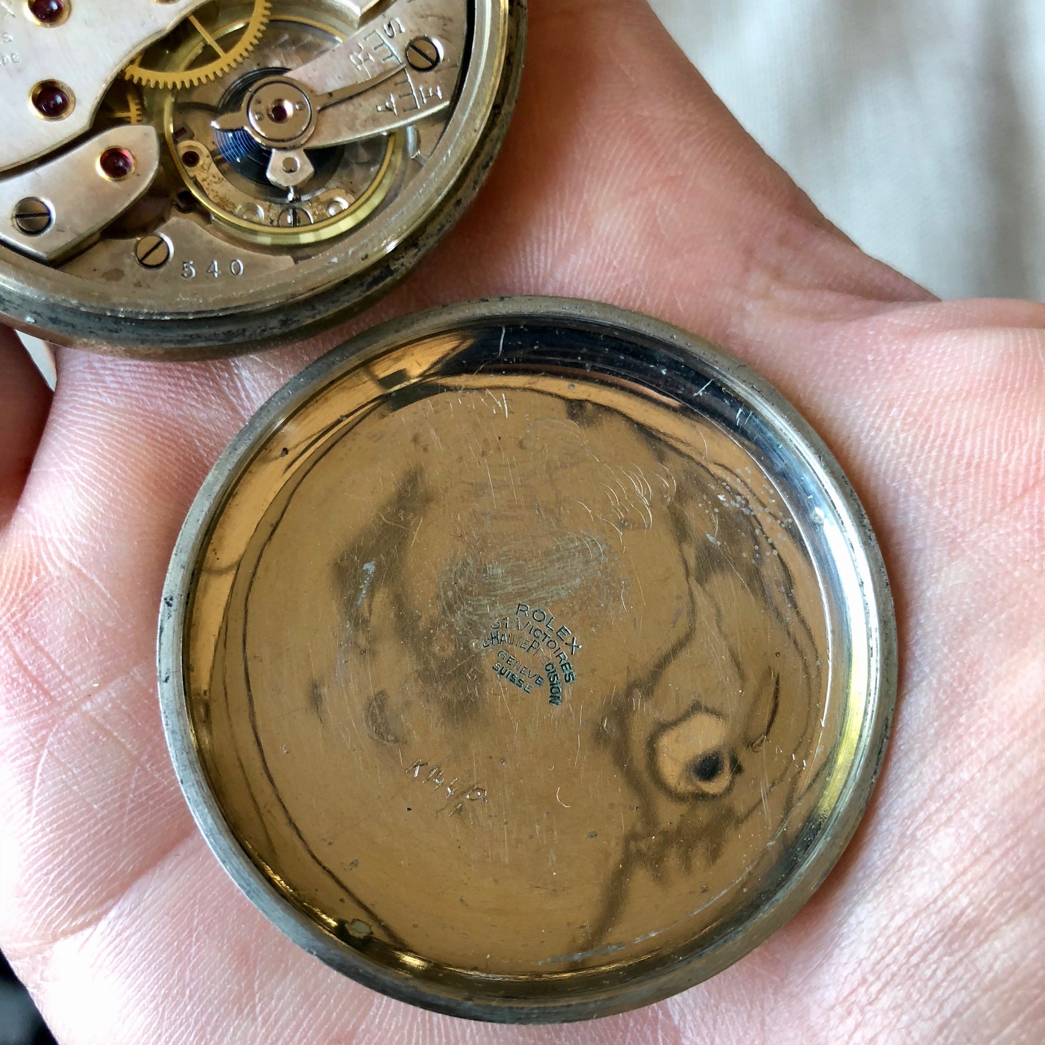 Vintage Rolex WWII Military Black Enamel Radium 15 Jewels 20 Size Chro ...