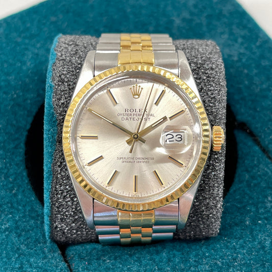 1985 Vintage Rolex Datejust 16013 Steel Gold Two Tone Jubilee Cal 3035 Automatic Wristwatch - Hashtag Watch Company