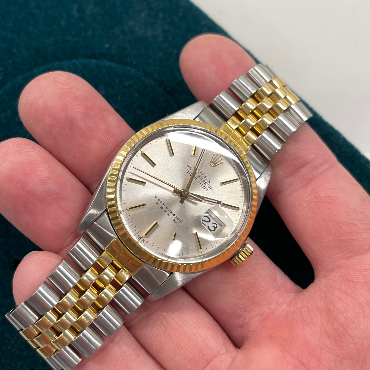 1985 Vintage Rolex Datejust 16013 Steel Gold Two Tone Jubilee Cal 3035 Automatic Wristwatch - Hashtag Watch Company