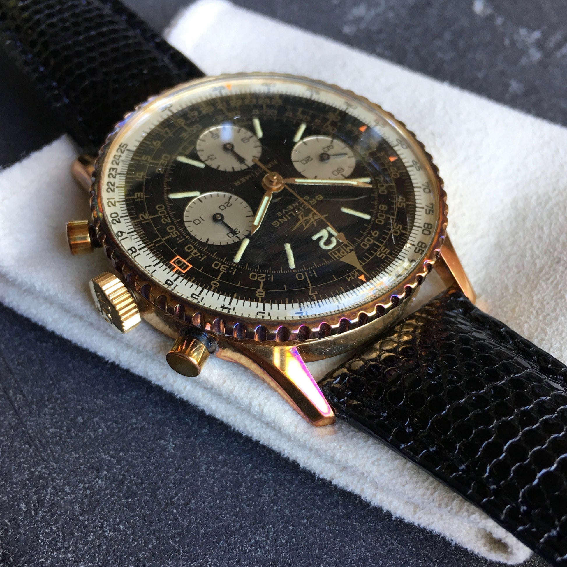 Vintage Breitling Navitimer 806 Gold Filled "New Old Stock" Venus 178 Wristwatch - Hashtag Watch Company
