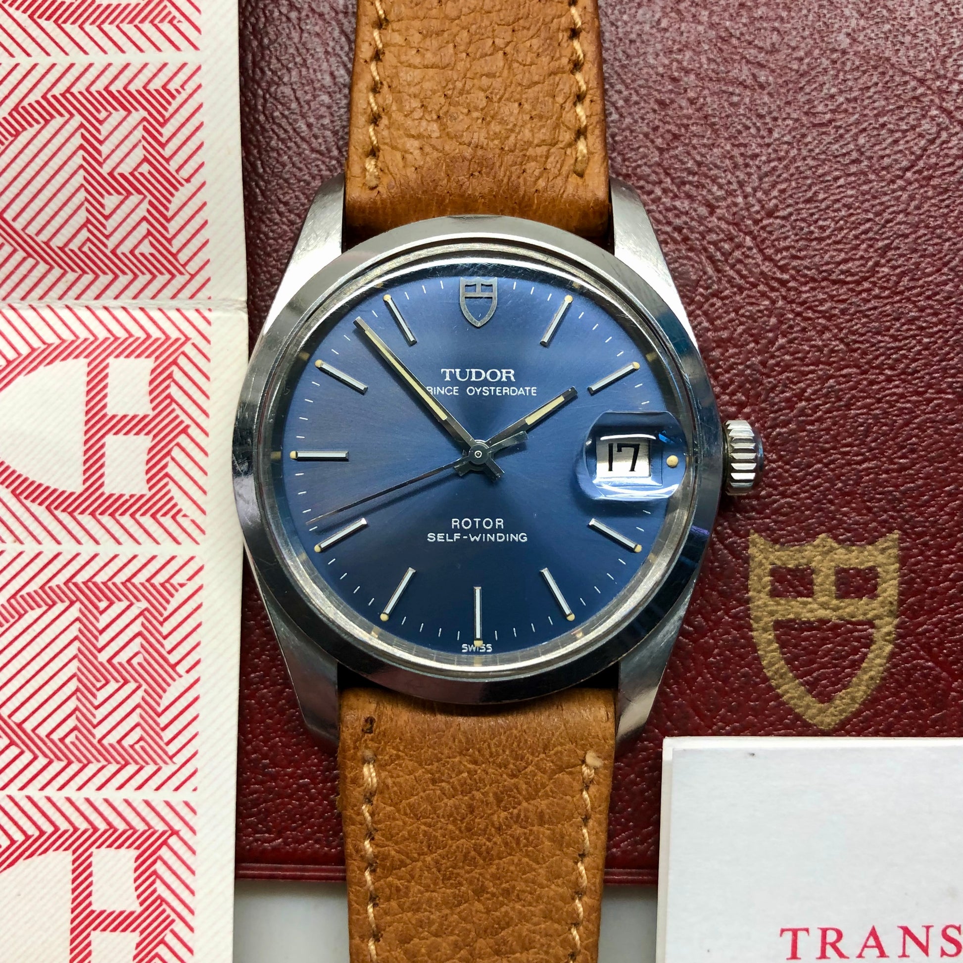 1982 Tudor Prince Oysterdate 74000 Steel Blue Dial Automatic Wristwatch with Box Papers - Hashtag Watch Company