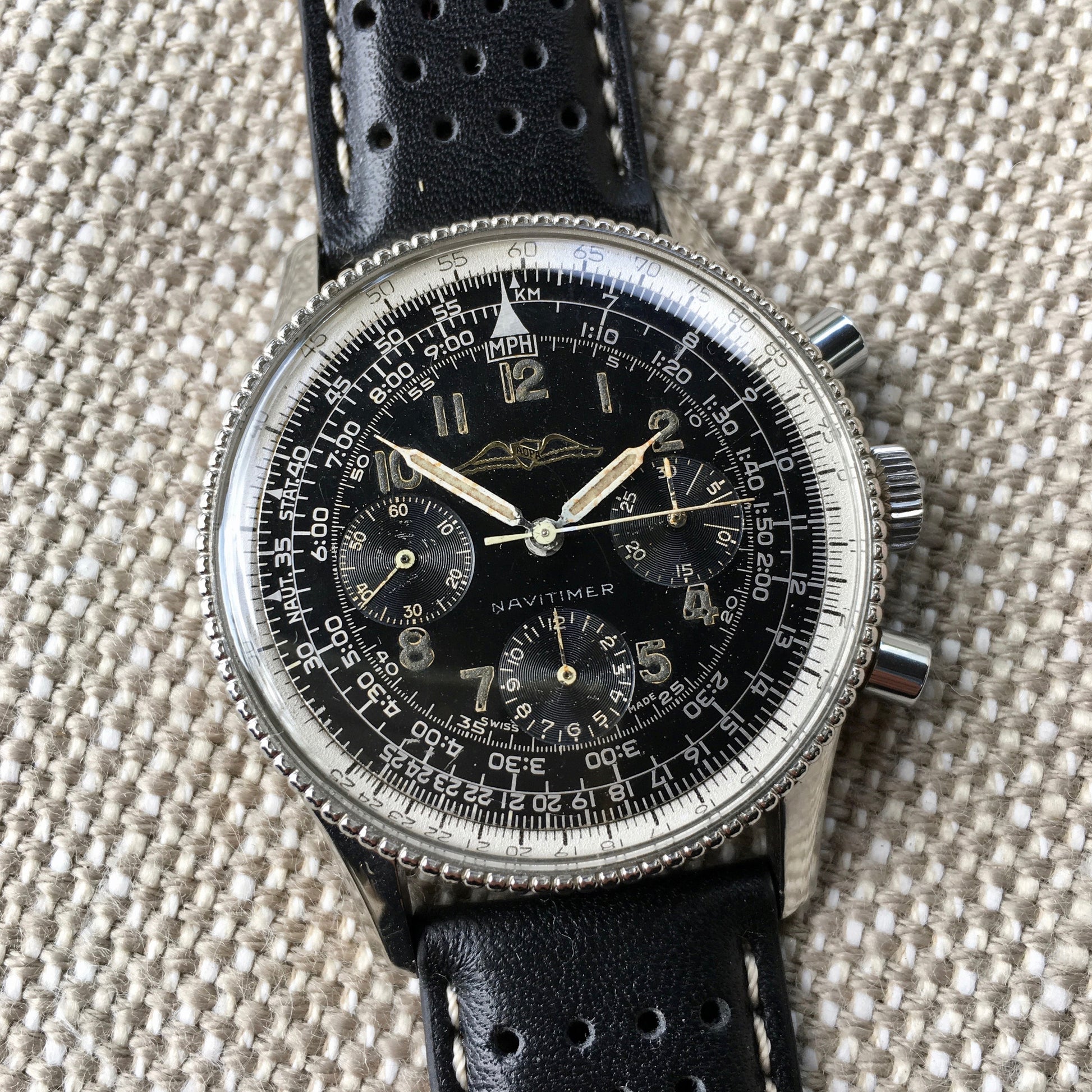 Vintage Breitling Navitimer 806 Steel Venus 178 Chronograph 1958 AOPA Wristwatch - Hashtag Watch Company