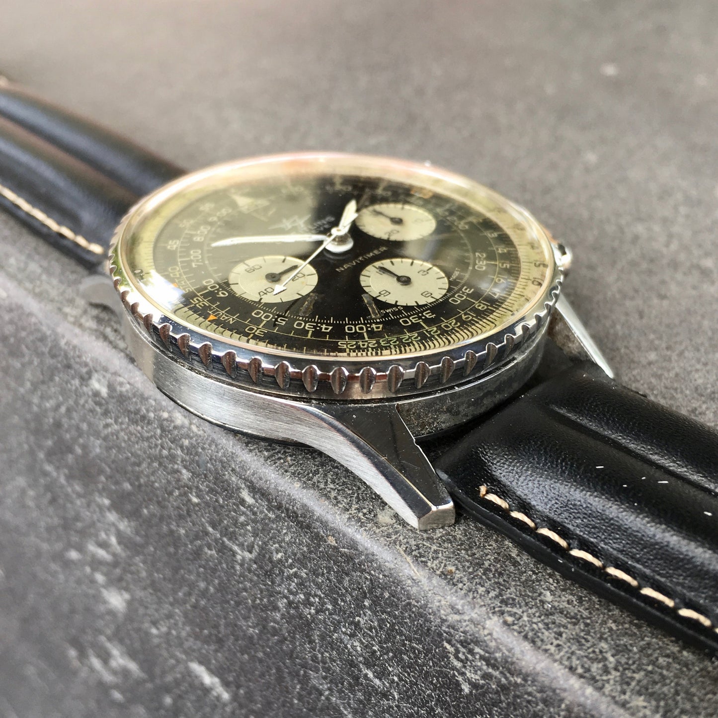 Vintage Breitling Navitimer 806 Steel Chronograph Venus 178 1968 Wristwatch - Hashtag Watch Company