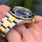 2002 Rolex Submariner Date 16613 Blue Two Tone Oyster 18K Steel Wristwatch Box Papers - Hashtag Watch Company
