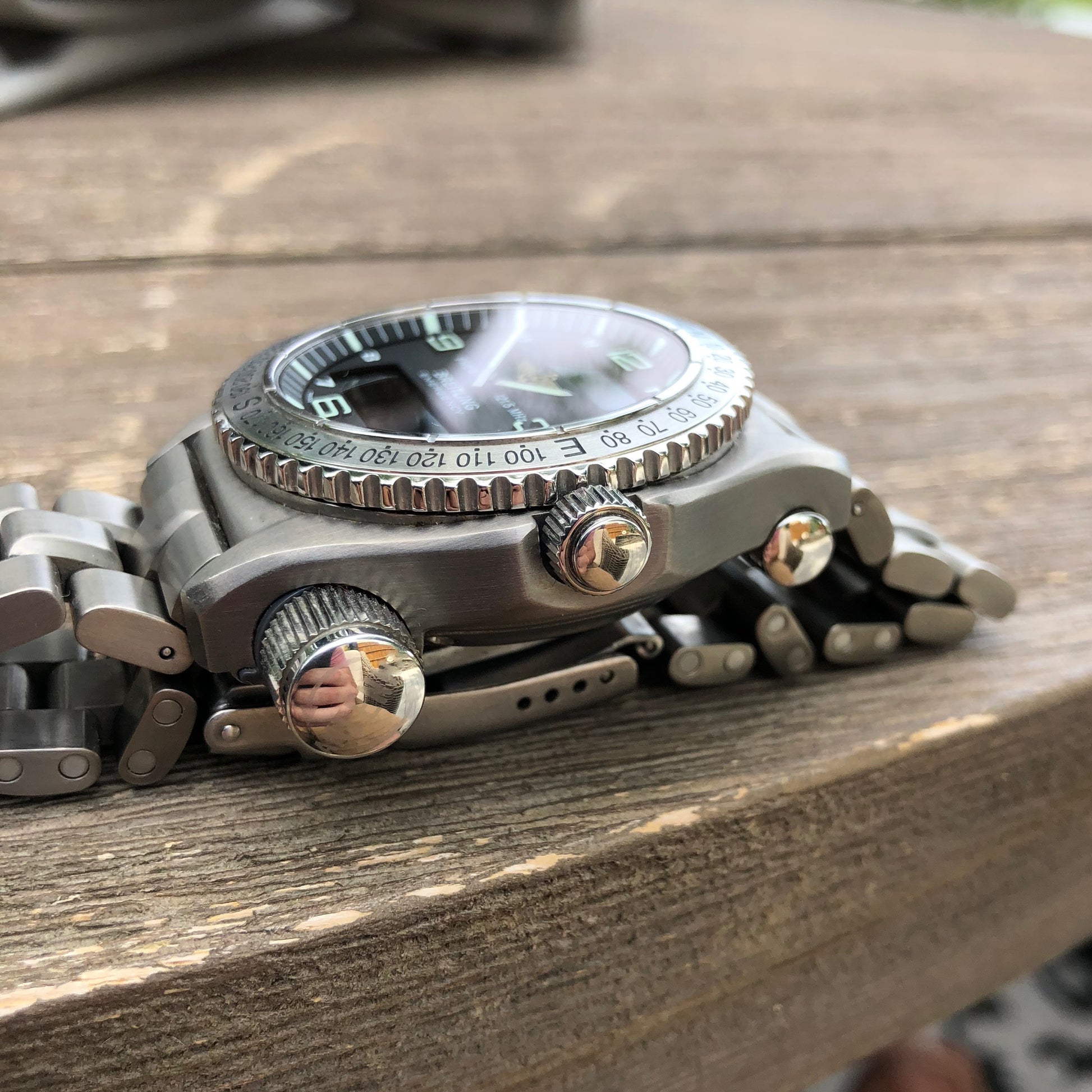 Breitling Emergency E56321 Titanium Aeronautical 43mm Wristwatch Box & Papers - Hashtag Watch Company