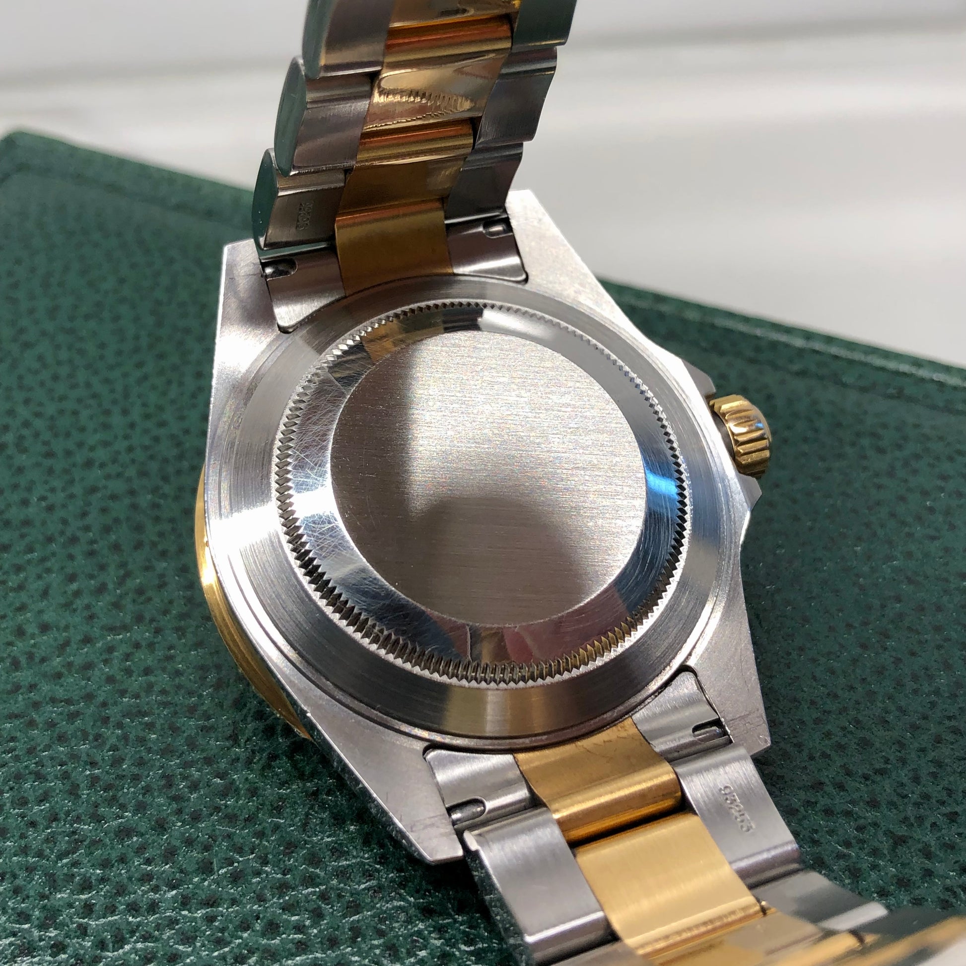 2002 Rolex Submariner Date 16613 Blue Two Tone Oyster 18K Steel Wristwatch Box Papers - Hashtag Watch Company