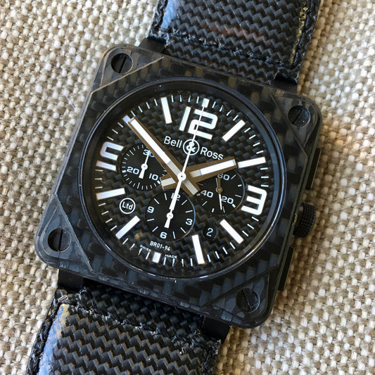 Bell & Ross BR01-94 Carbon Fiber Automatic Chronograph Limited Edition Wristwatch - Hashtag Watch Company