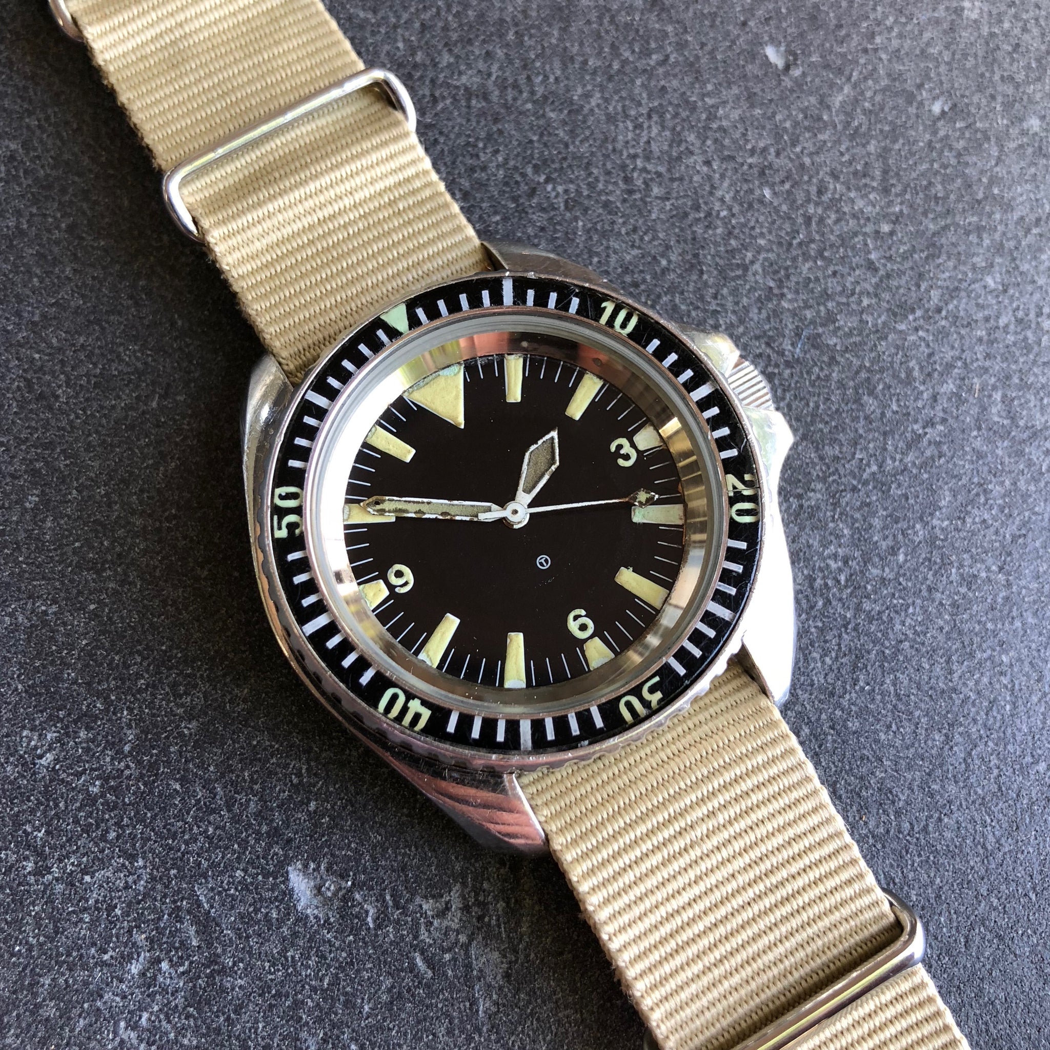 Vintage CWC Cabot Watch Company Royal Navy Sterile Milsub Divers Wrist ...