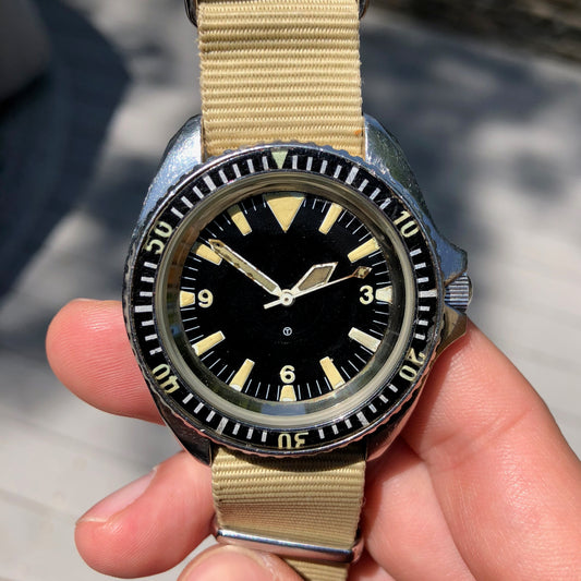 Vintage CWC Cabot Watch Company Royal Navy Sterile Milsub Divers Wristwatch Circa 1980 - Hashtag Watch Company