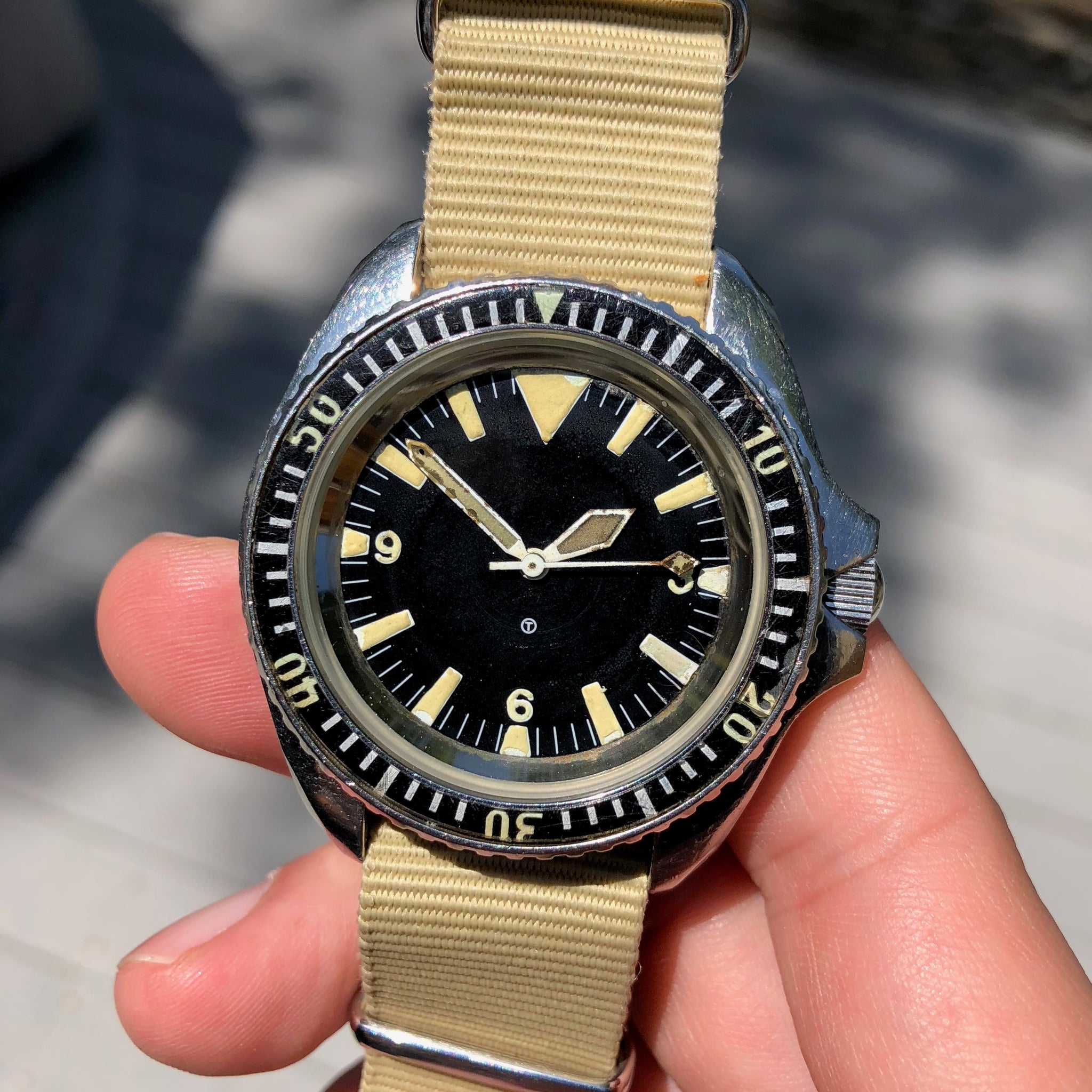 Vintage CWC Cabot Watch Company Royal Navy Sterile Milsub Divers ...