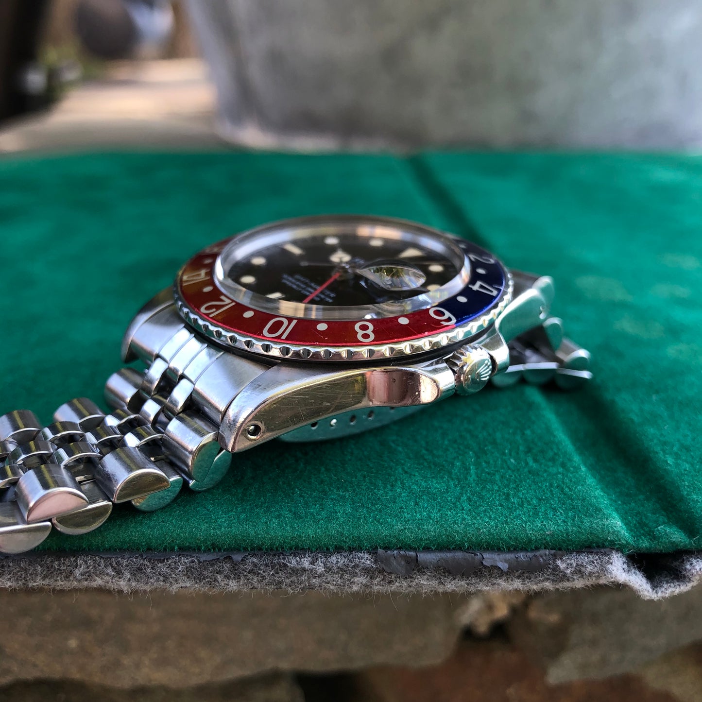 Vintage Rolex GMT MASTER 16750 Pepsi Jubilee Bracelet Wristwatch Circa 1984 - Hashtag Watch Company