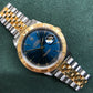 2000 Rolex Datejust Thunderbird 16263 Turn-O-Graph Blue Two Tone Jubilee Wristwatch - Hashtag Watch Company
