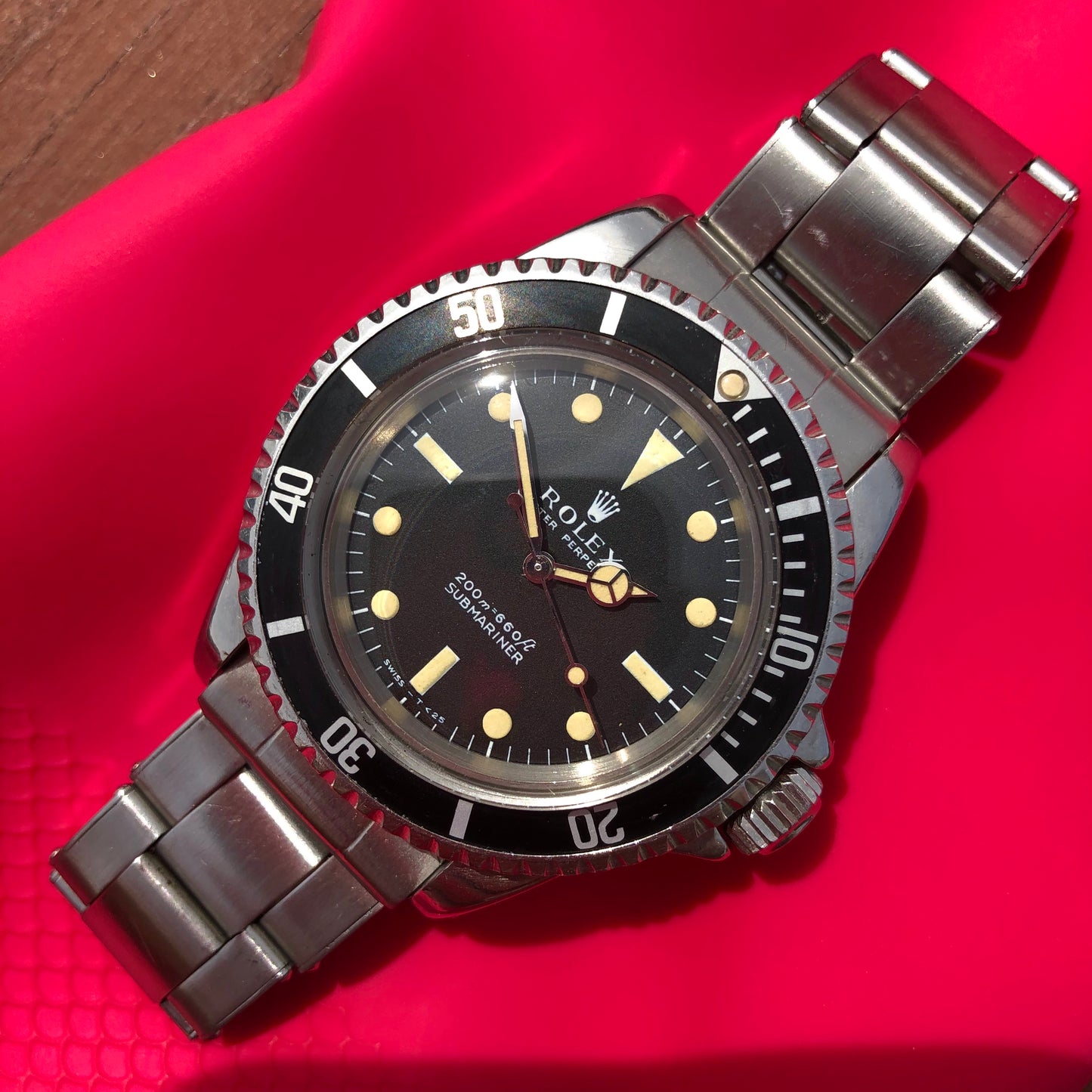 1967 Vintage Rolex Submariner 5513 Meters First Matte Black Wristwatch - Hashtag Watch Company