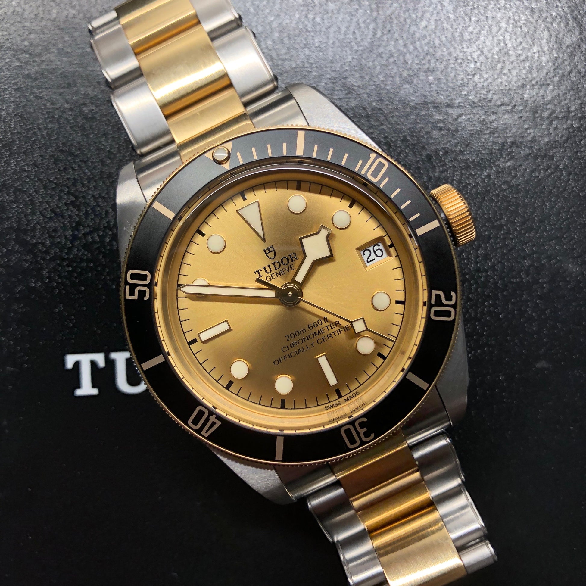 2020 Tudor Heritage Black 79733N Bay Two Tone Steel Gold Automatic 41mm Men's Wristwatch - Hashtag Watch Company
