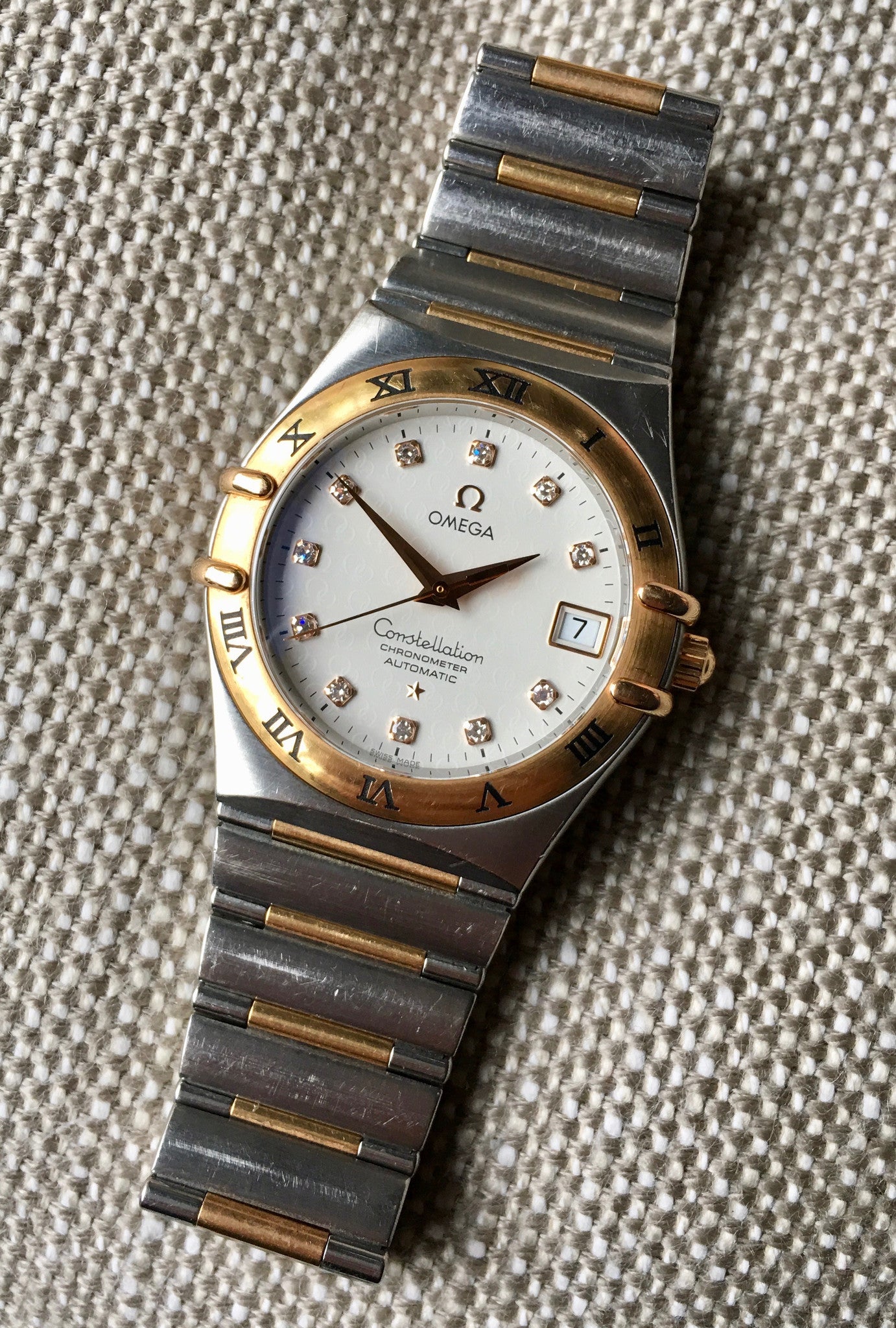 Omega Constellation 50th Anniversary Automatic Diamond 18K Steel Ref 1304.35 - Hashtag Watch Company