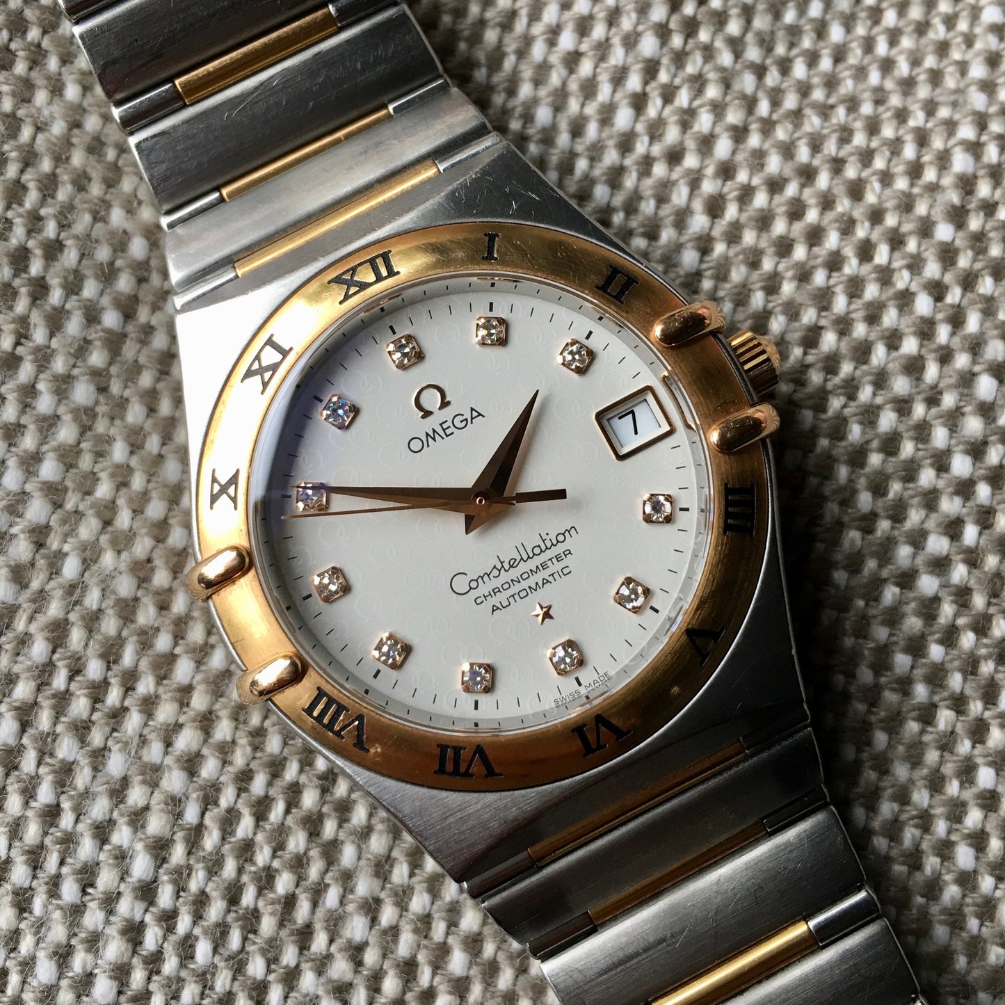 Omega Constellation 50th Anniversary Automatic Diamond 18K Steel Ref 1304.35 - Hashtag Watch Company