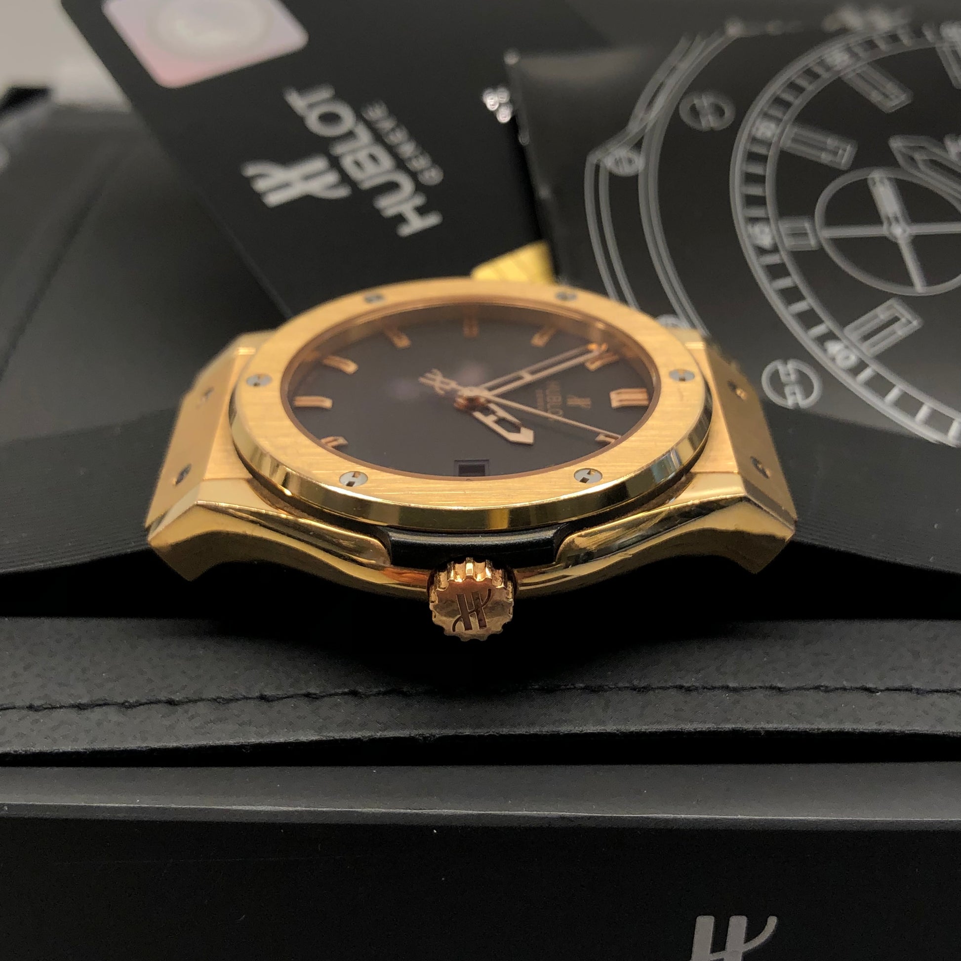 Hublot Classic Fusion 542.PX.1180.RX 18K Rose Gold Rubber 42mm Automatic Wristwatch with Box and Papers - Hashtag Watch Company