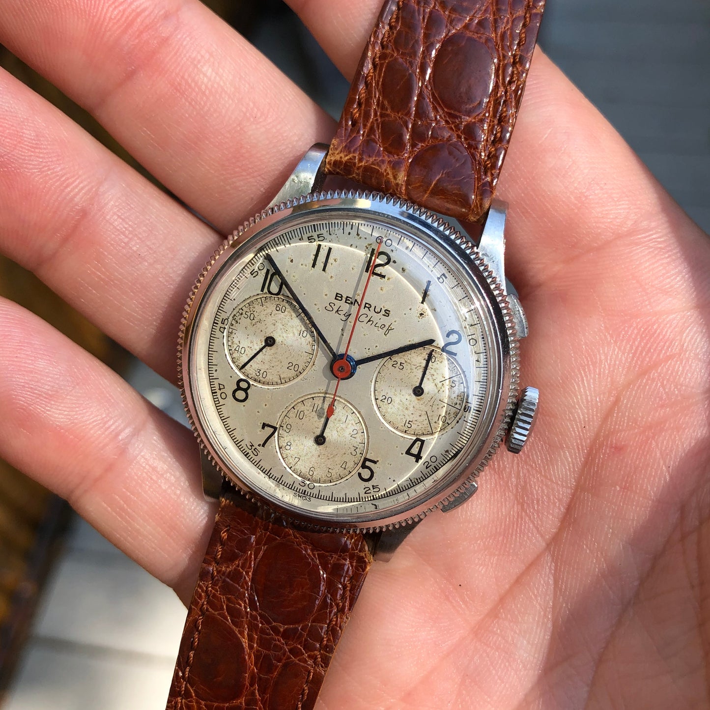 Vintage Benrus Sky Chief Chronograph Valjoux 71 Stainless Steel Wristwatch - Hashtag Watch Company