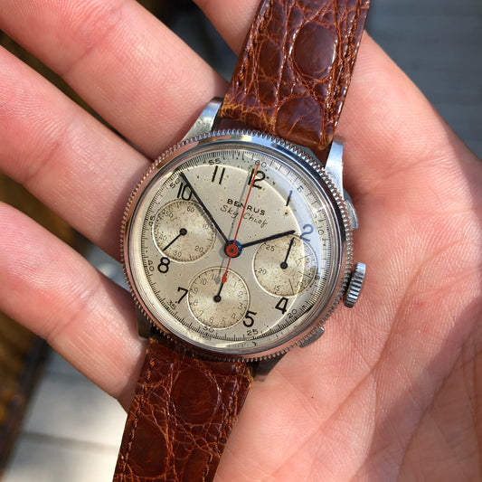 Vintage Benrus Sky Chief Chronograph Valjoux 71 Stainless Steel Wristwatch - Hashtag Watch Company