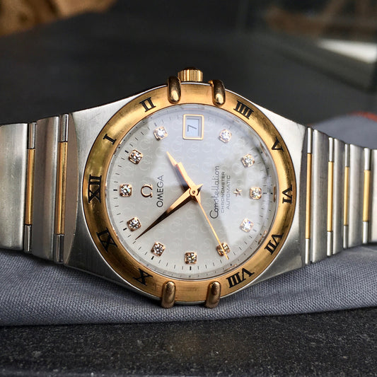 Omega Constellation 50th Anniversary Automatic Diamond 18K Steel Ref 1304.35 - Hashtag Watch Company