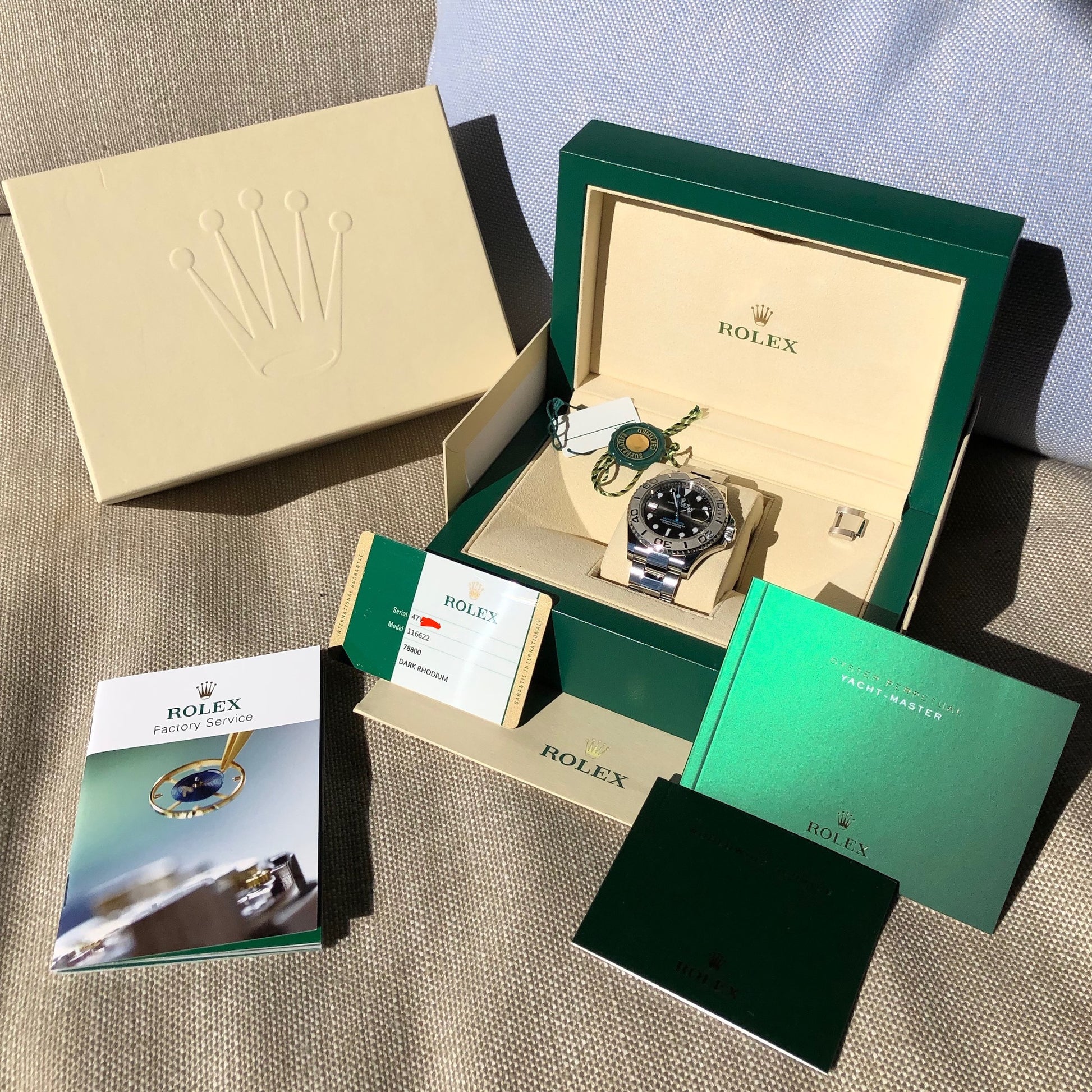 Rolex Yachtmaster 116622 Rhodium Platinum 40mm Steel Oyster Wristwatch Box & Papers - Hashtag Watch Company