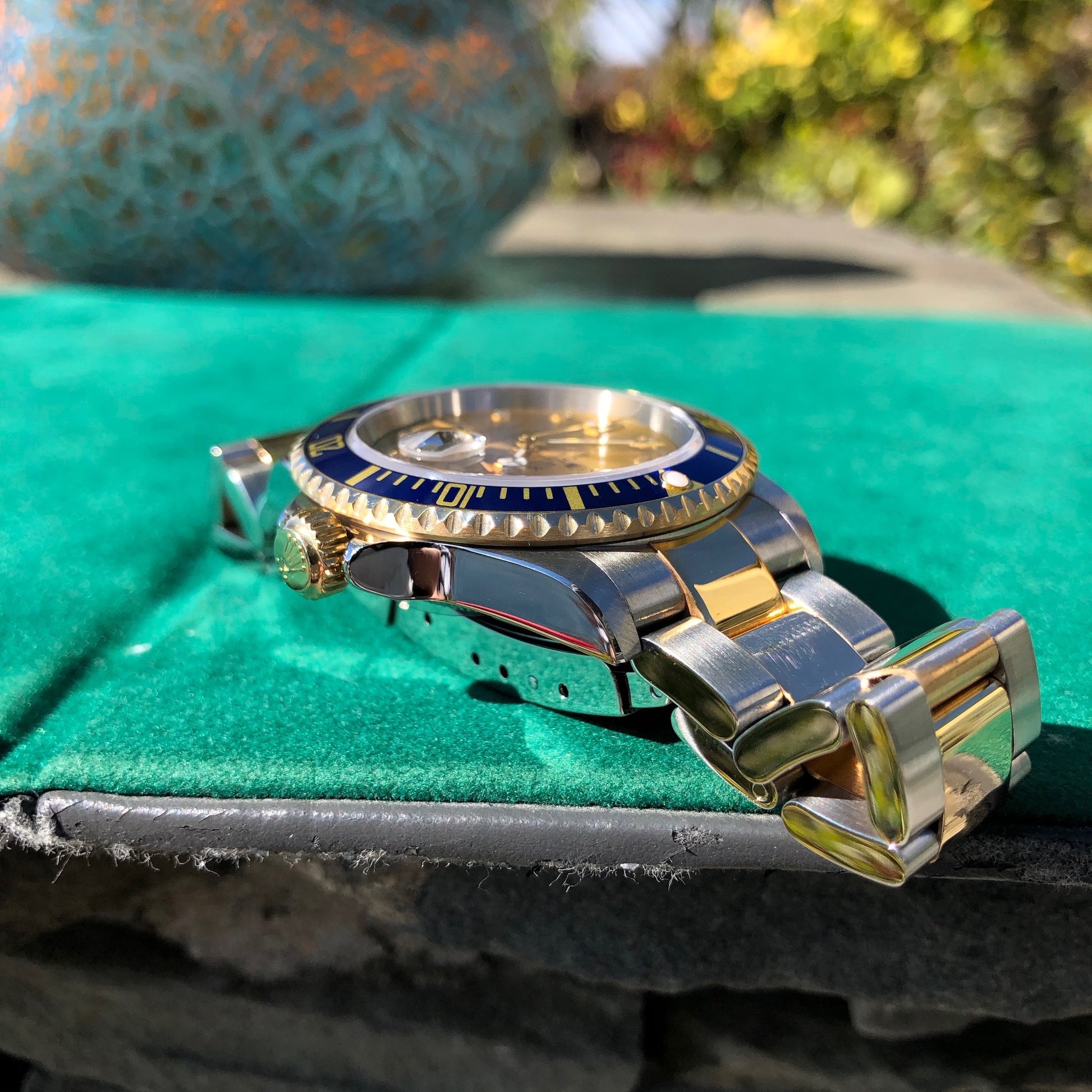 Rolex Submariner Date 16613 Serti Two Tone Stainless Steel Gold Diamond Champange Sapphire Wristwatch Box Papers - Hashtag Watch Company