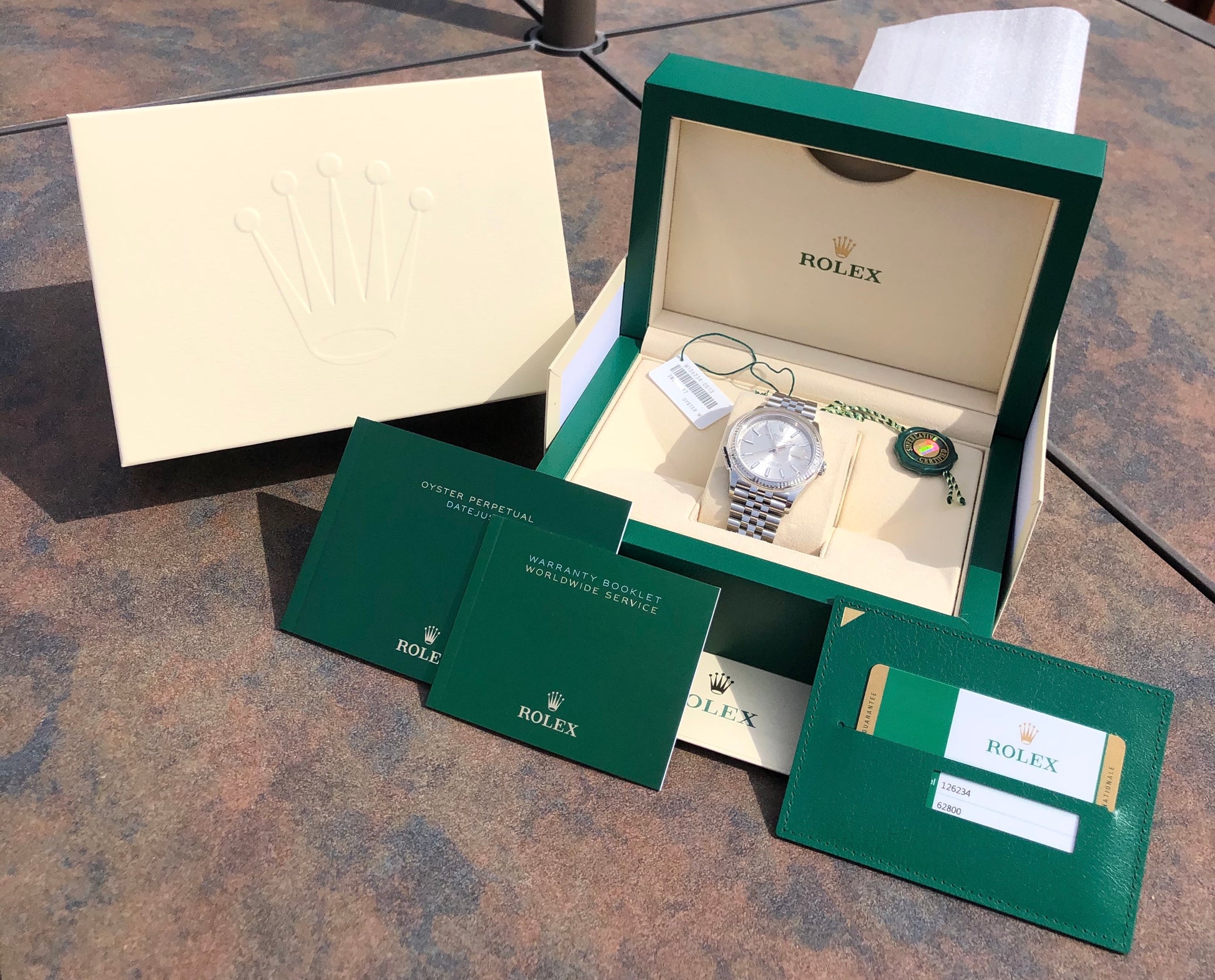 Rolex Datejust 126234 Silver Stick 36mm Jubilee Wristwatch Box & Papers New Unworn 2020 - Hashtag Watch Company