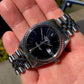 Vintage Rolex Datejust 16030 Black Stick Engine Turned Wristwatch Box Papers Circa 1985 - Hashtag Watch Company