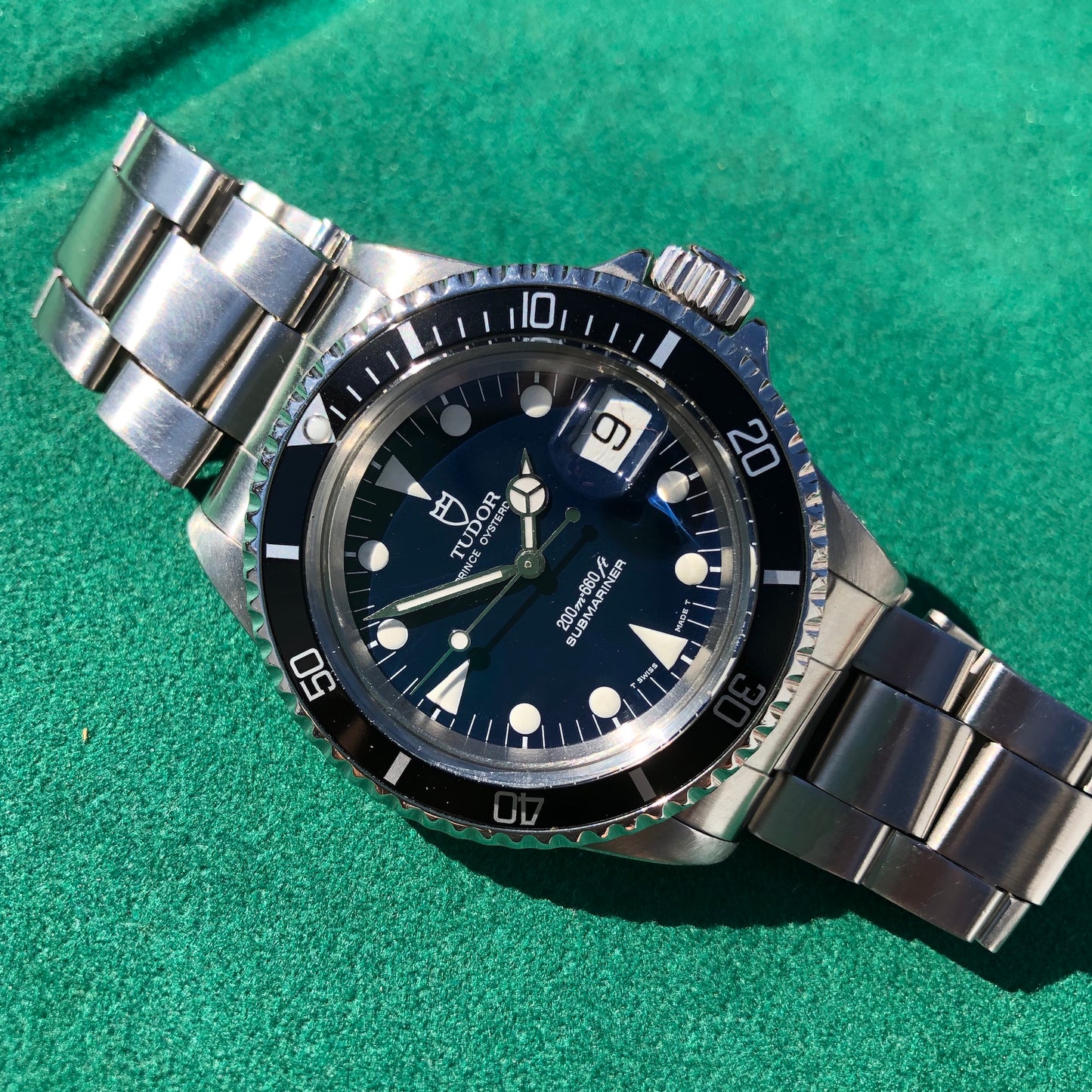 Tudor Submariner 79090 Blue Oysterdate Prince Stainless Steel Wristwatch Circa 1993 - Hashtag Watch Company