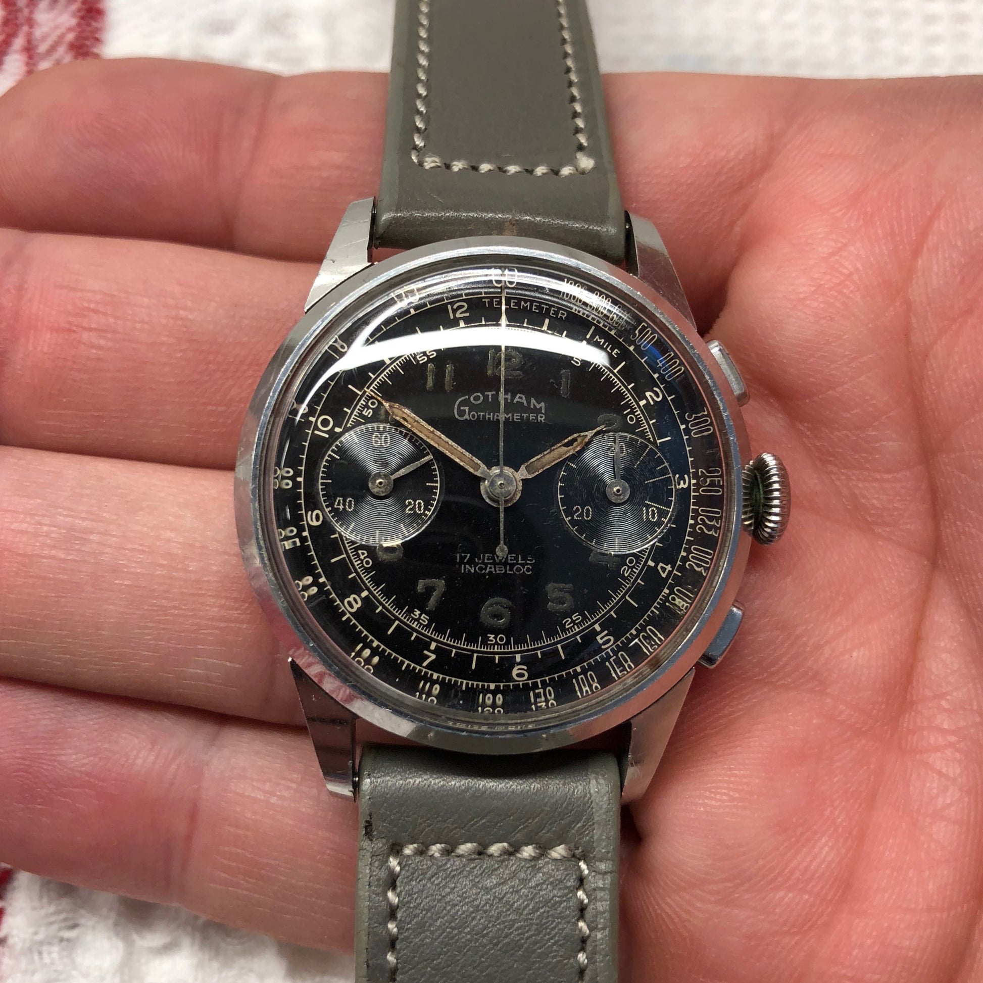 Vintage Gotham Gothameter Stainless Steel Chronograph Valjoux 92 Manual Wristwatch - Hashtag Watch Company