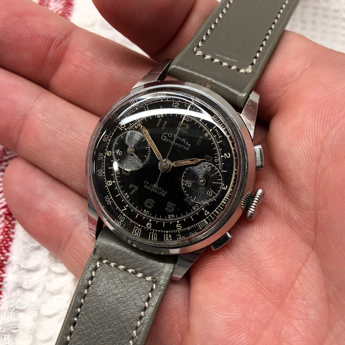 Vintage Gotham Gothameter Stainless Steel Chronograph Valjoux 92 Manual Wristwatch - Hashtag Watch Company