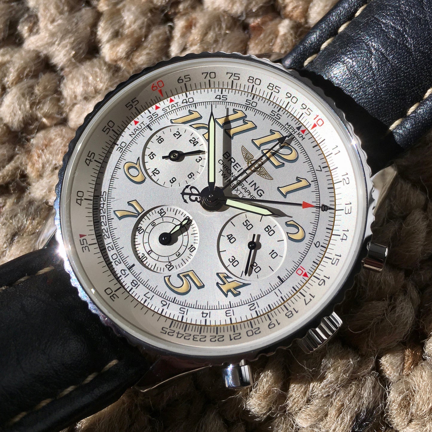 Breitling Navitimer TwinSixty 2 A39022.1 Stainless Steel Silver Dial Automatic Wristwatch - Hashtag Watch Company