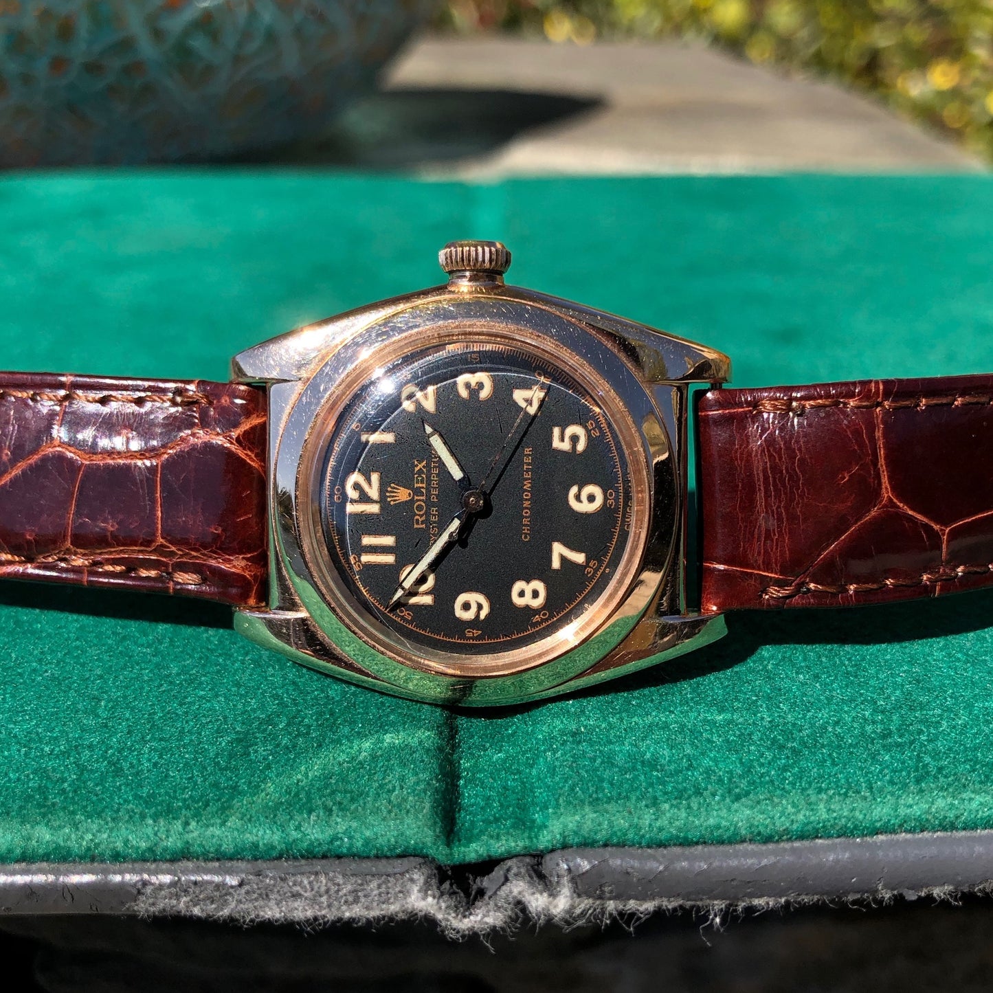 Vintage Rolex Bubbleback 3131 14K Rose Gold Chronometer Automatic Watch Circa 1946 - Hashtag Watch Company