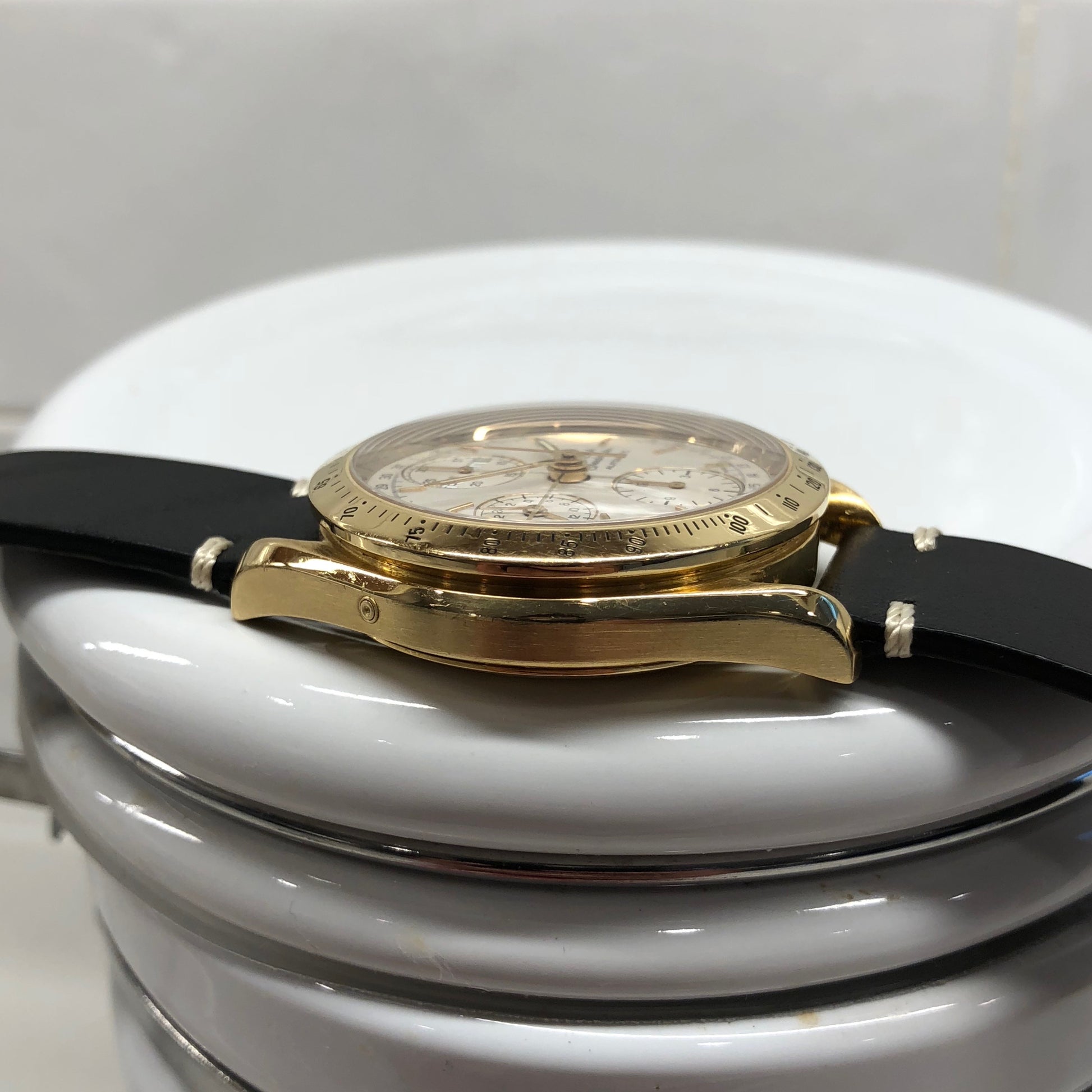 Omega Speedmaster 175.0044 18K Yellow Gold Day Date Chronograph Wristwatch - Hashtag Watch Company