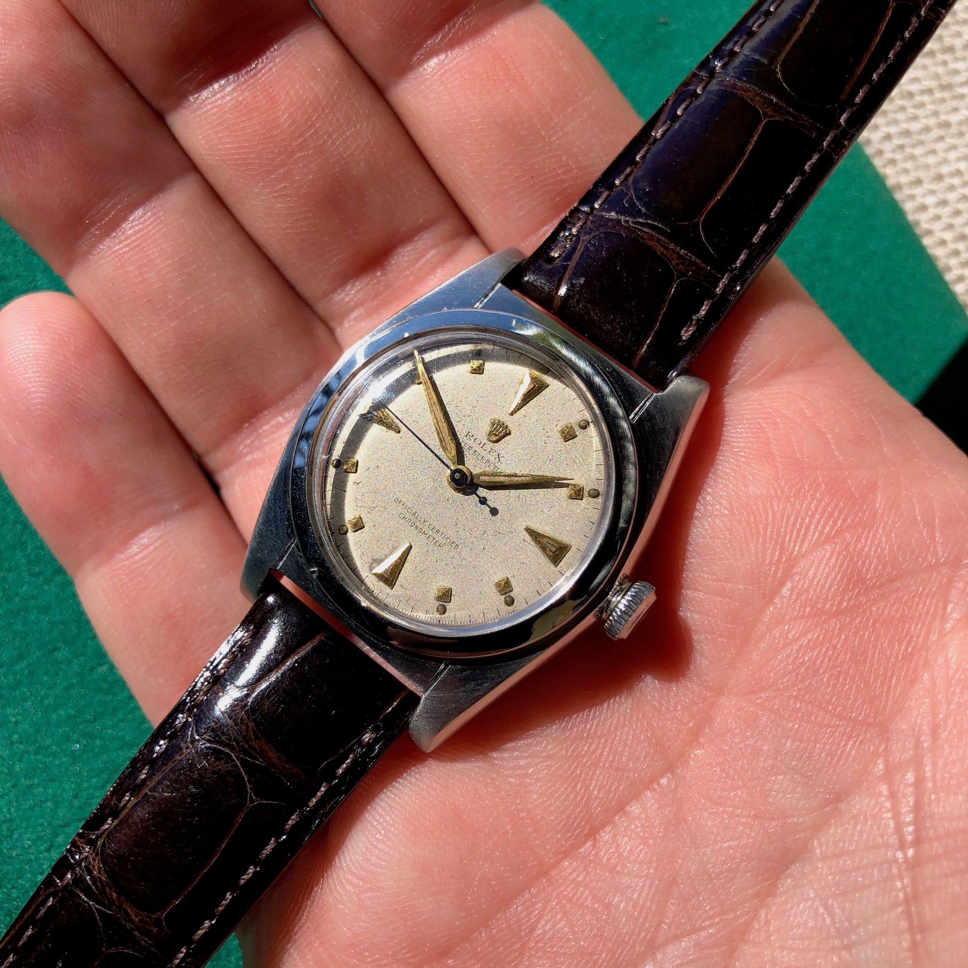 Vintage Rolex Bubbleback 2940 Stainless Steel Automatic Chronometer Watch Circa 1945 - Hashtag Watch Company