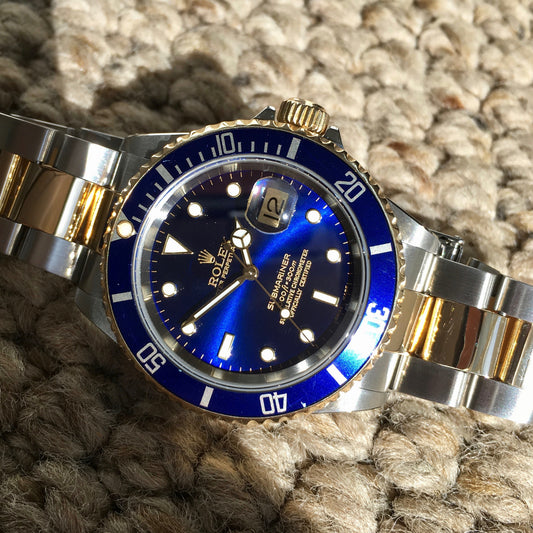 Rolex Submariner 16613 Two Tone Steel 18K Gold "Y" Serial 2002 Wristwatch - Hashtag Watch Company