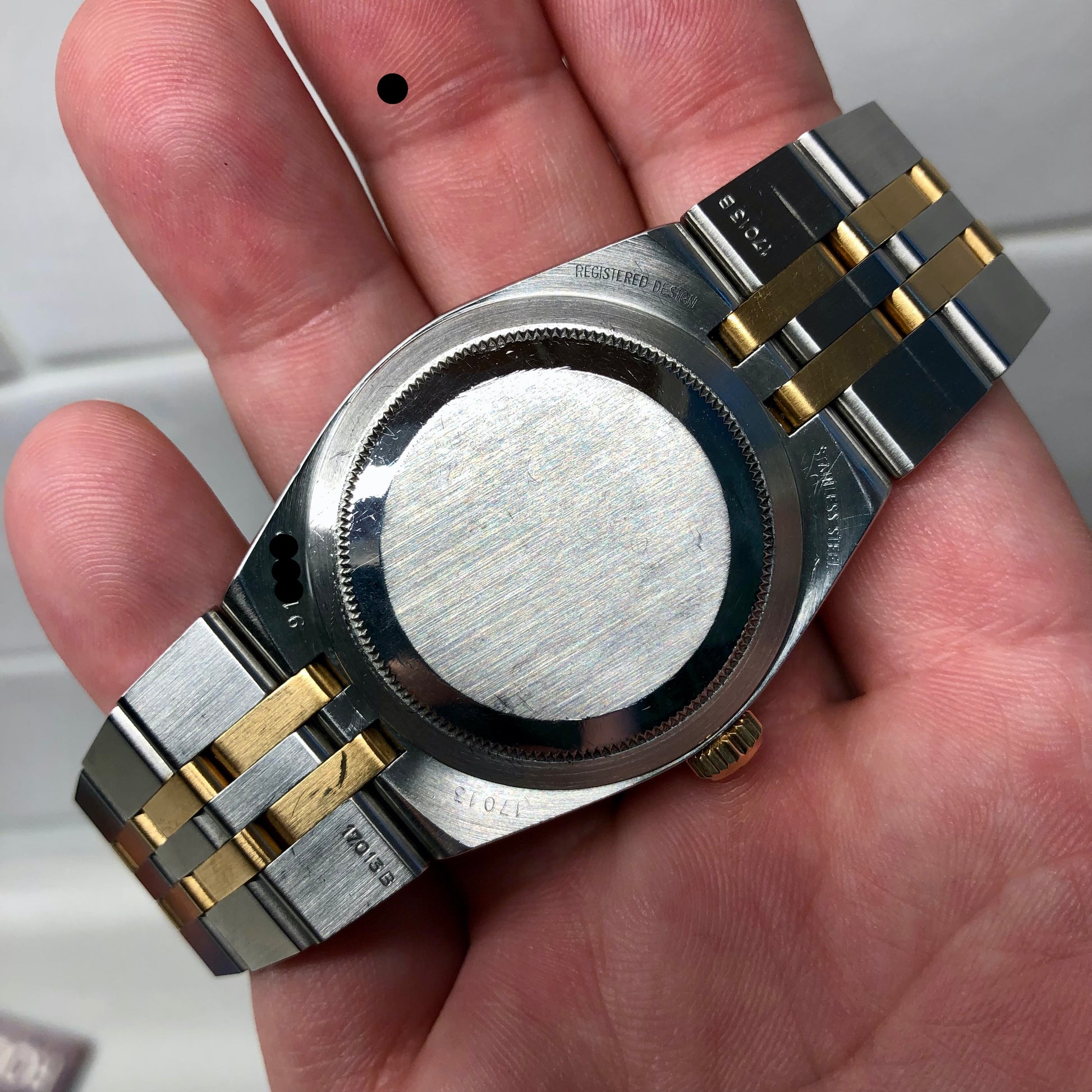 1986 Rolex Datejust Oysterquartz 17013 Black Two Tone Wristwatch with Box Papers - Hashtag Watch Company