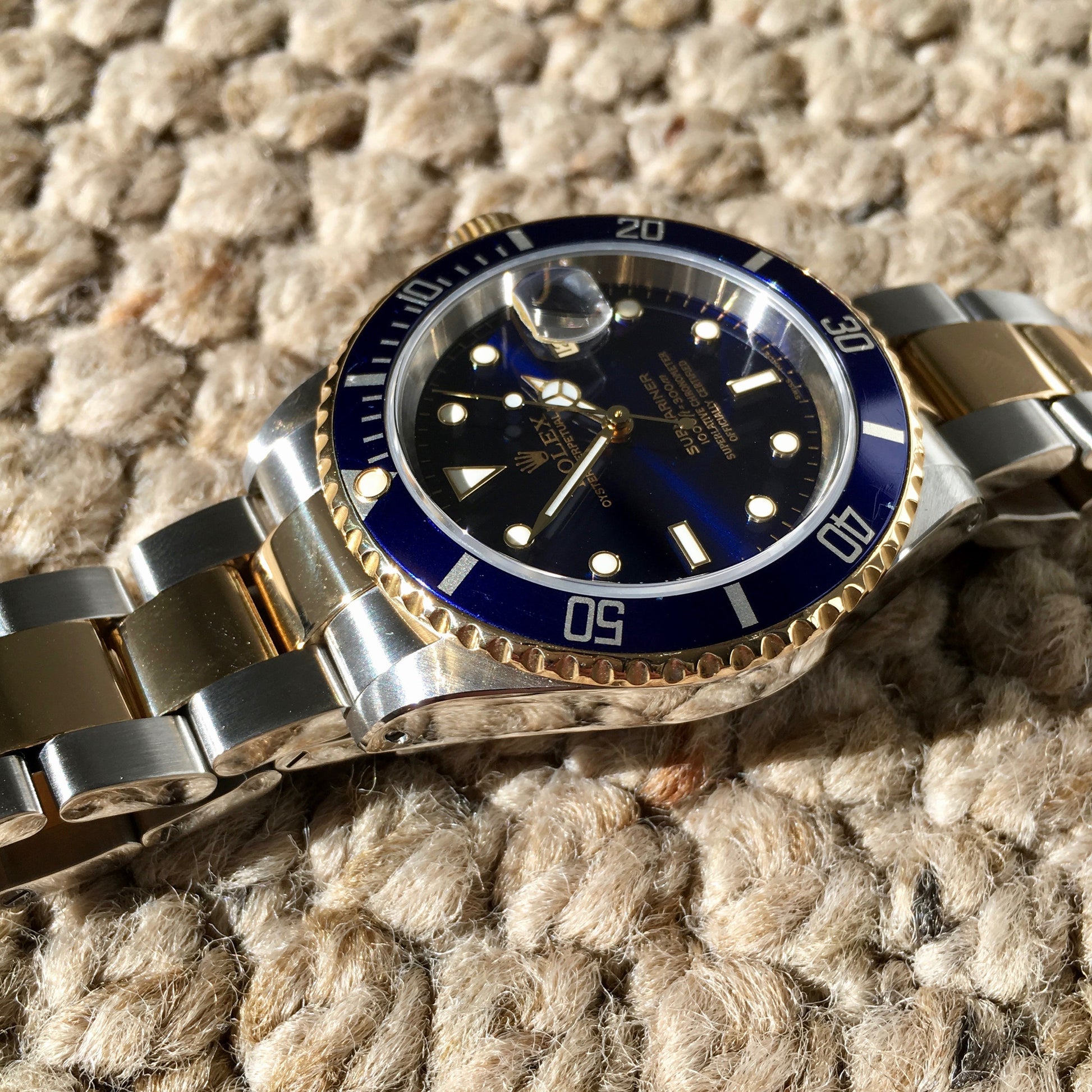 Rolex Submariner 16613 Two Tone Steel 18K Gold "Y" Serial 2002 Wristwatch - Hashtag Watch Company