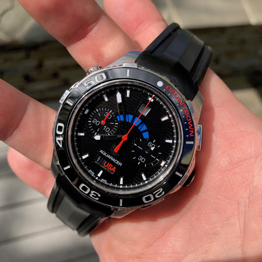 TAG Heuer Aquaracer CAK211B America's Cup Oracle USA Steel 72 Chronograph - Hashtag Watch Company