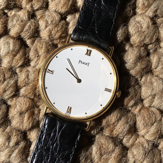 Piaget 8065 Quartz Solid 18K Yellow Gold White Dial Dress Wristwatch - Hashtag Watch Company