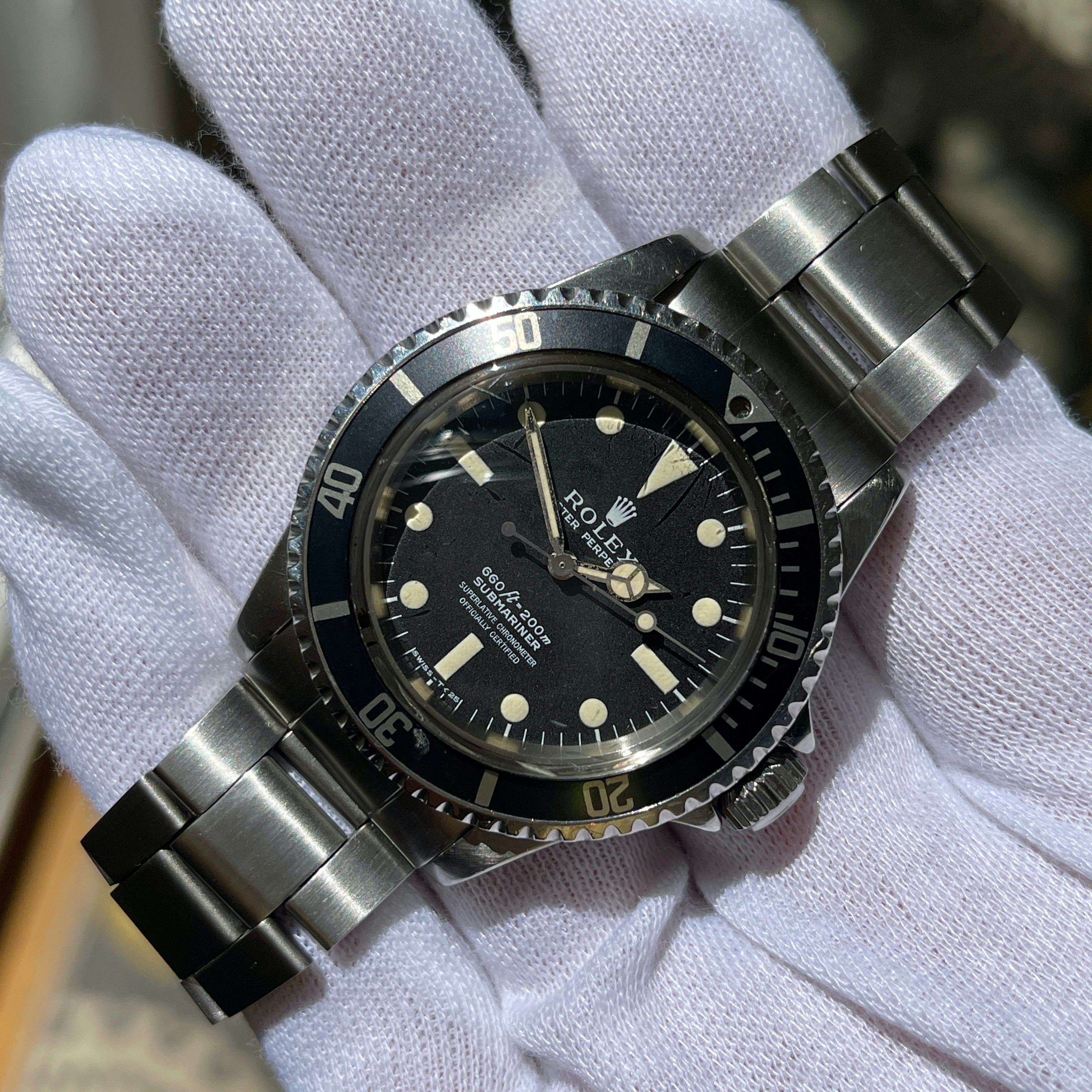 1976 Vintage Rolex Submariner 5512 Matte Four Line Fat Font Insert
