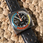 Vintage Alyson Steel Chronograph Vajloux 7734 Manual Wind Black Dial Wristwatch - Hashtag Watch Company