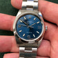 2000 Rolex Air King 14000 Blue Explorer Dial Stainless Steel Wristwatch Box Papers - Hashtag Watch Company