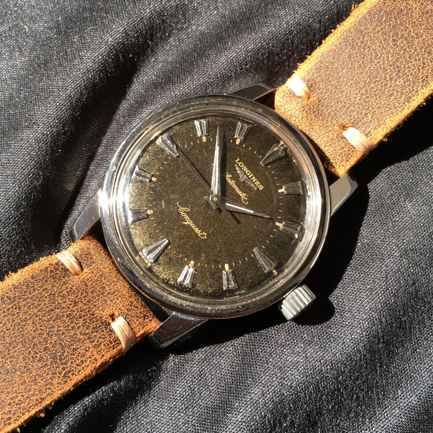 Vintage Longines Conquest Automatic 9000 Tropical Brown Cal. 19AS Steel Wristwatch - Hashtag Watch Company