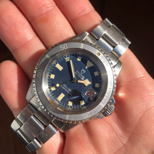 1968 Vintage Tudor Submariner 7021 Blue Snowflake Dial Kissing 40 Ghost Insert Automatic Wristwatch - Hashtag Watch Company