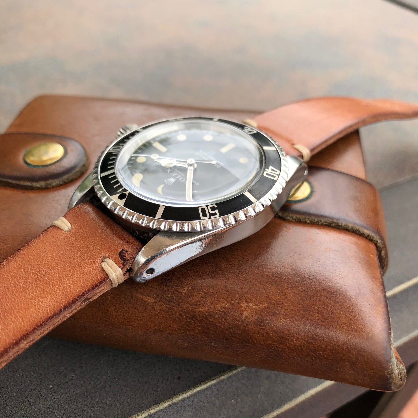 Vintage Rolex Submariner 5512 Meters First Cream Patina Automatic Cal 1570 Wristwatch Circa 1965 - Hashtag Watch Company