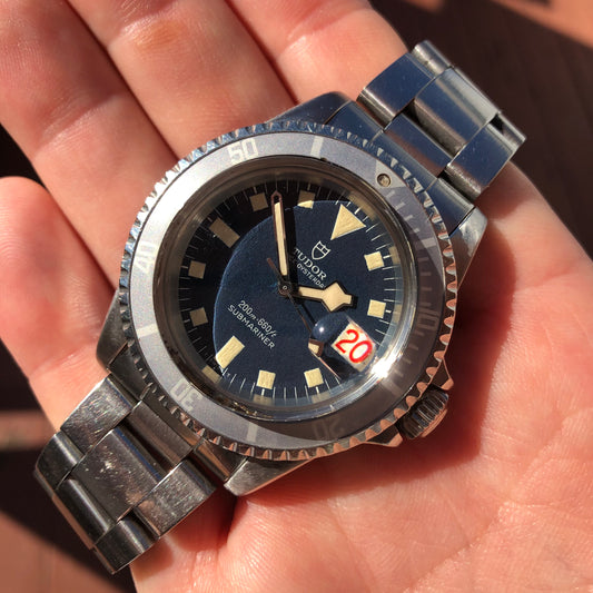 1968 Vintage Tudor Submariner 7021 Blue Snowflake Dial Kissing 40 Ghost Insert Automatic Wristwatch - Hashtag Watch Company