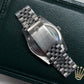 1990 Rolex Datejust 16200 Gray Tapestry Dial Engine Turned Bezel Jubilee Wristwatch Full Set - Hashtag Watch Company