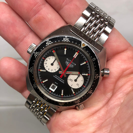 1972 Vintage Heuer Autavia 1163 Viceroy Steel Chronograph Cal. 12 Automatic Wristwatch - Hashtag Watch Company