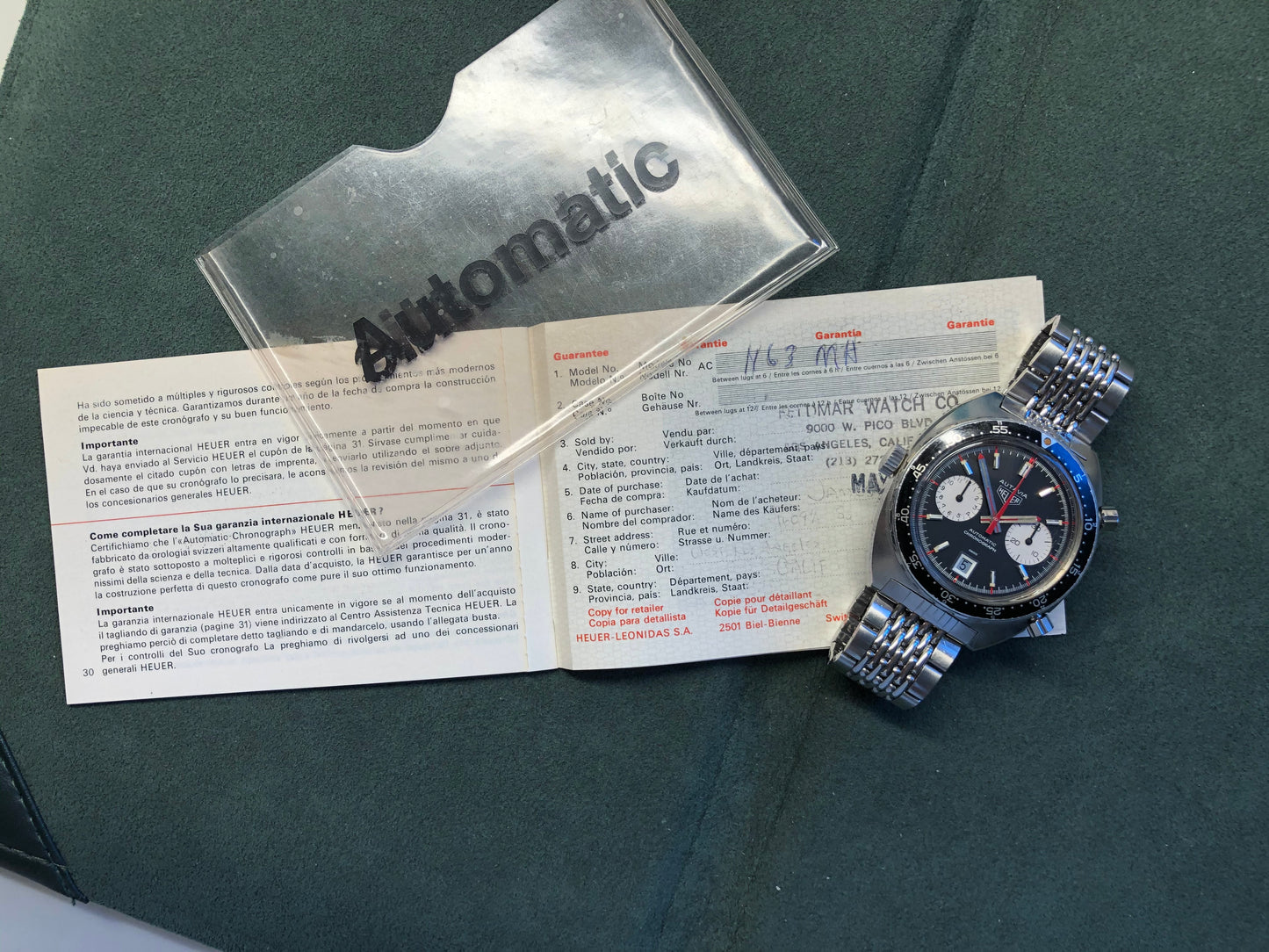 1972 Vintage Heuer Autavia 1163 Viceroy Steel Chronograph Cal. 12 Automatic Wristwatch - Hashtag Watch Company